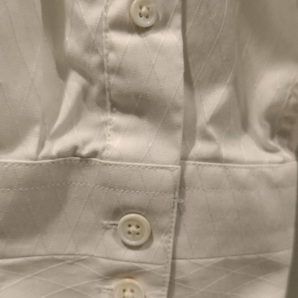 Men's Zagiri White Button Up Long Sleeve Dress Shirt Inside Grey Cuffs Large - Picture 3 of 6